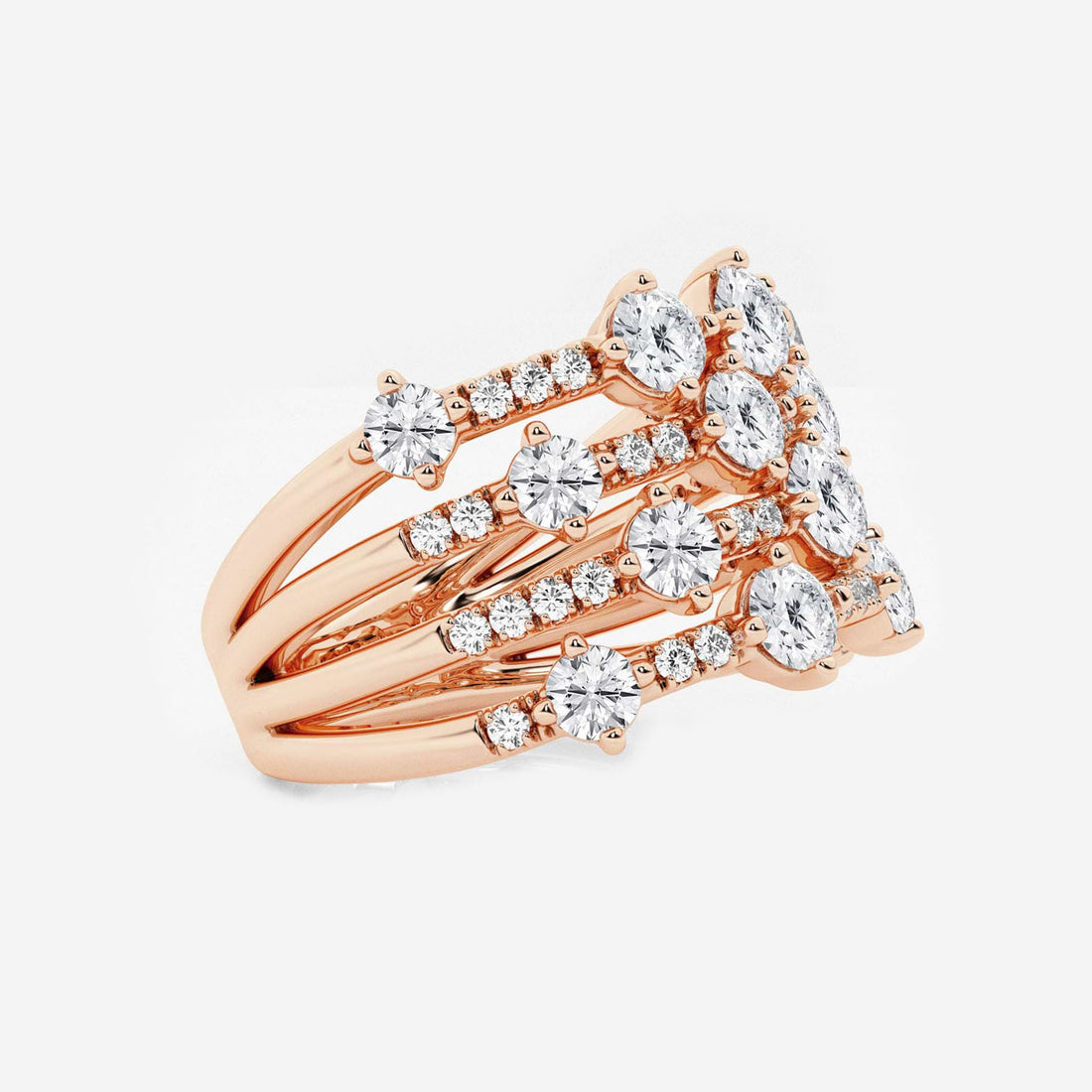 Multivéra Round Lab-Grown Diamond Multi Row Band