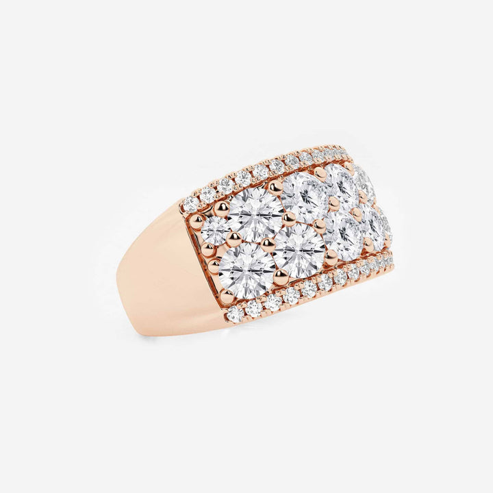 Luxury Round Lab Grown Diamond Multi Row Wide Band Ring