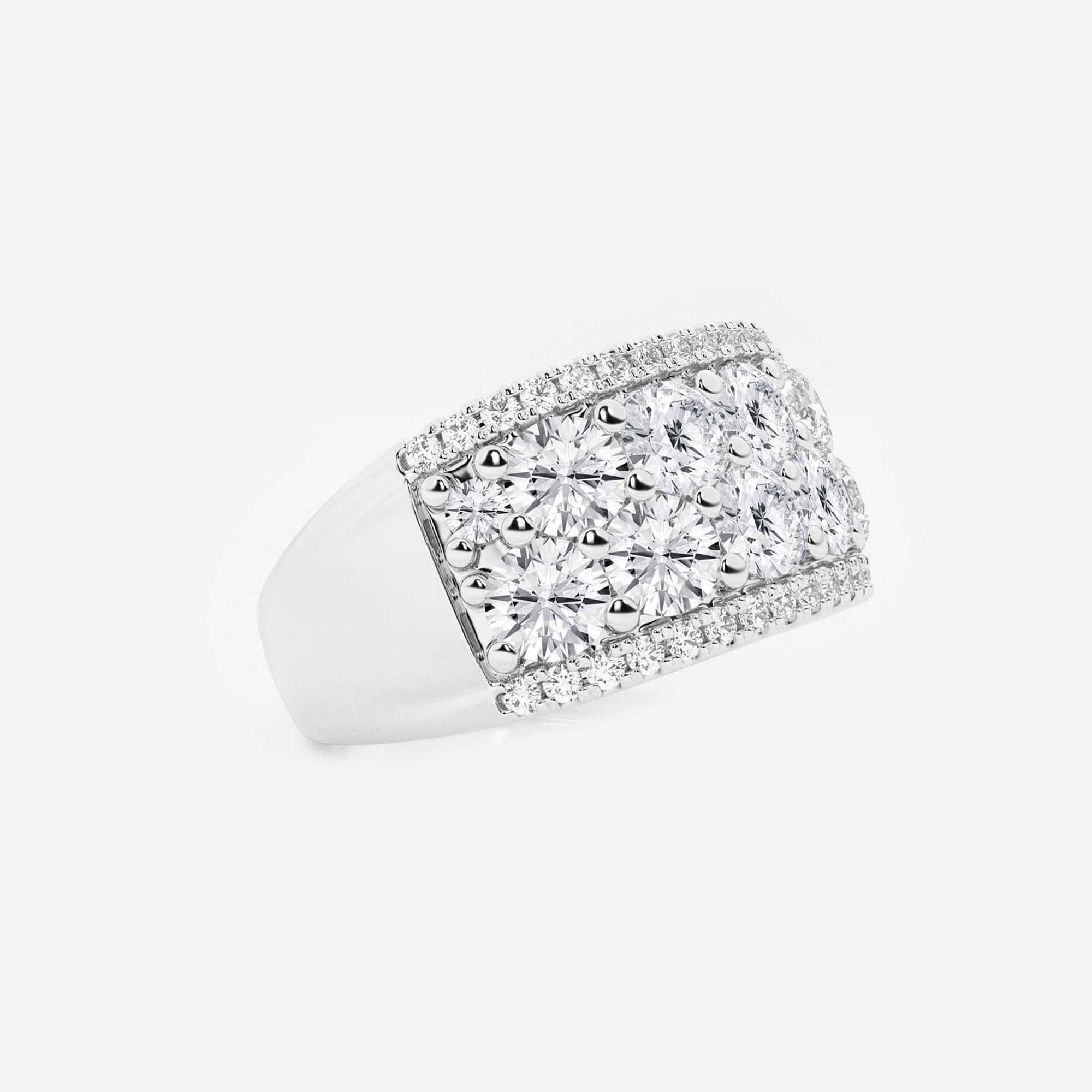 Luxury Round Lab Grown Diamond Multi Row Wide Band Ring