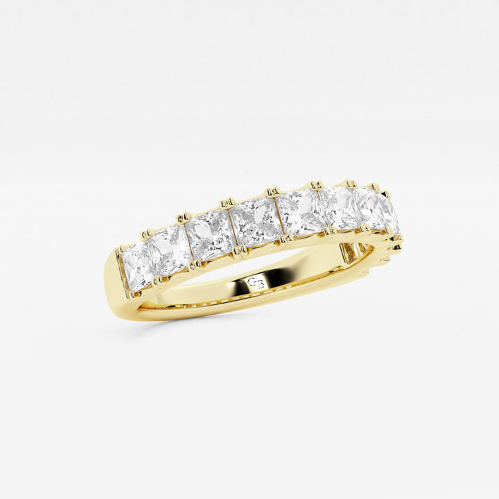 Princess Cut Lab Grown Diamond Eleven Stone Wedding Band Ring in Solid Gold