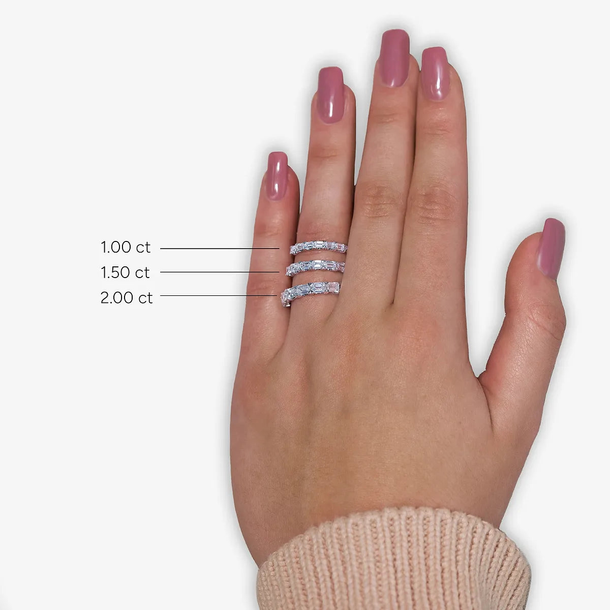 Decora East-West Emerald Lab-Grown Diamond Wedding Band