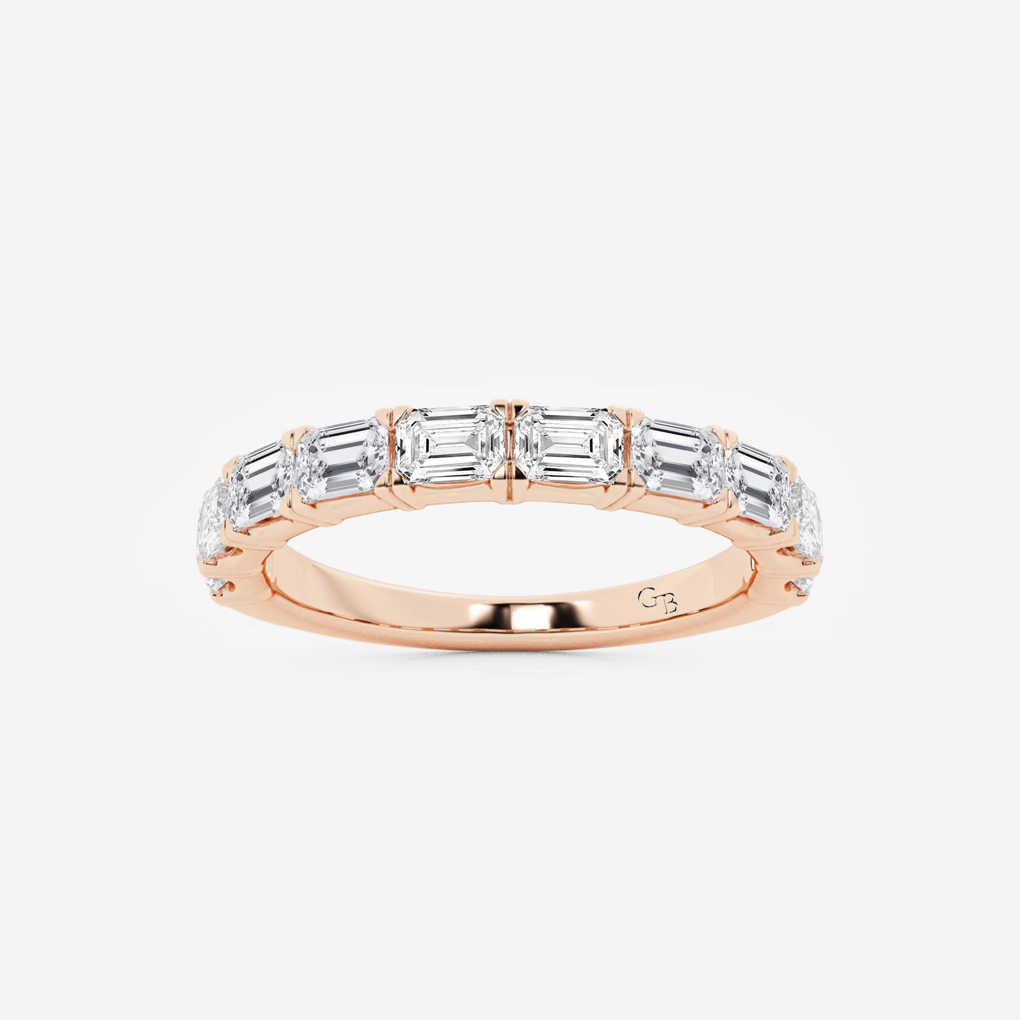 Decora East-West Emerald Lab-Grown Diamond Wedding Band