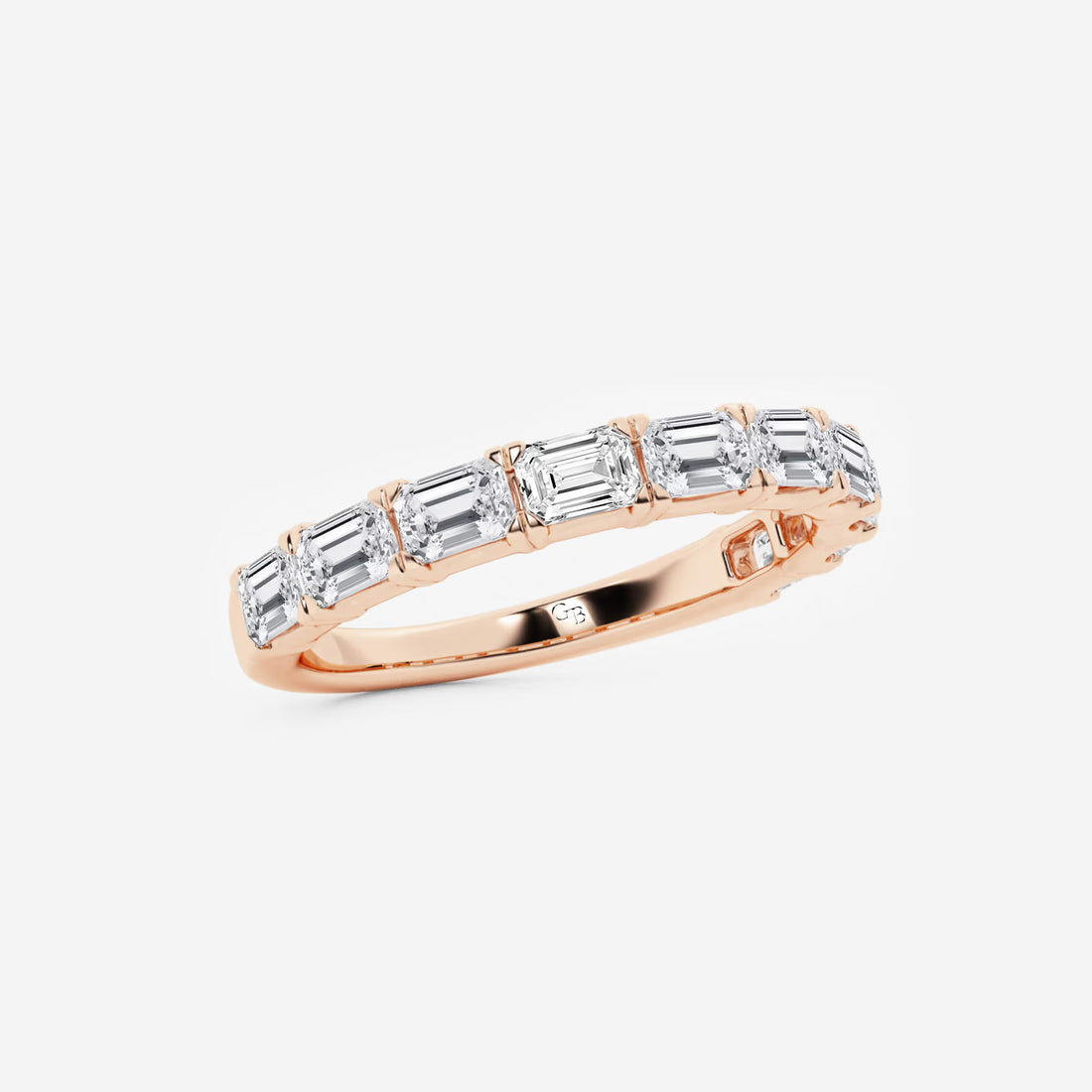 Decora East-West Emerald Lab-Grown Diamond Wedding Band