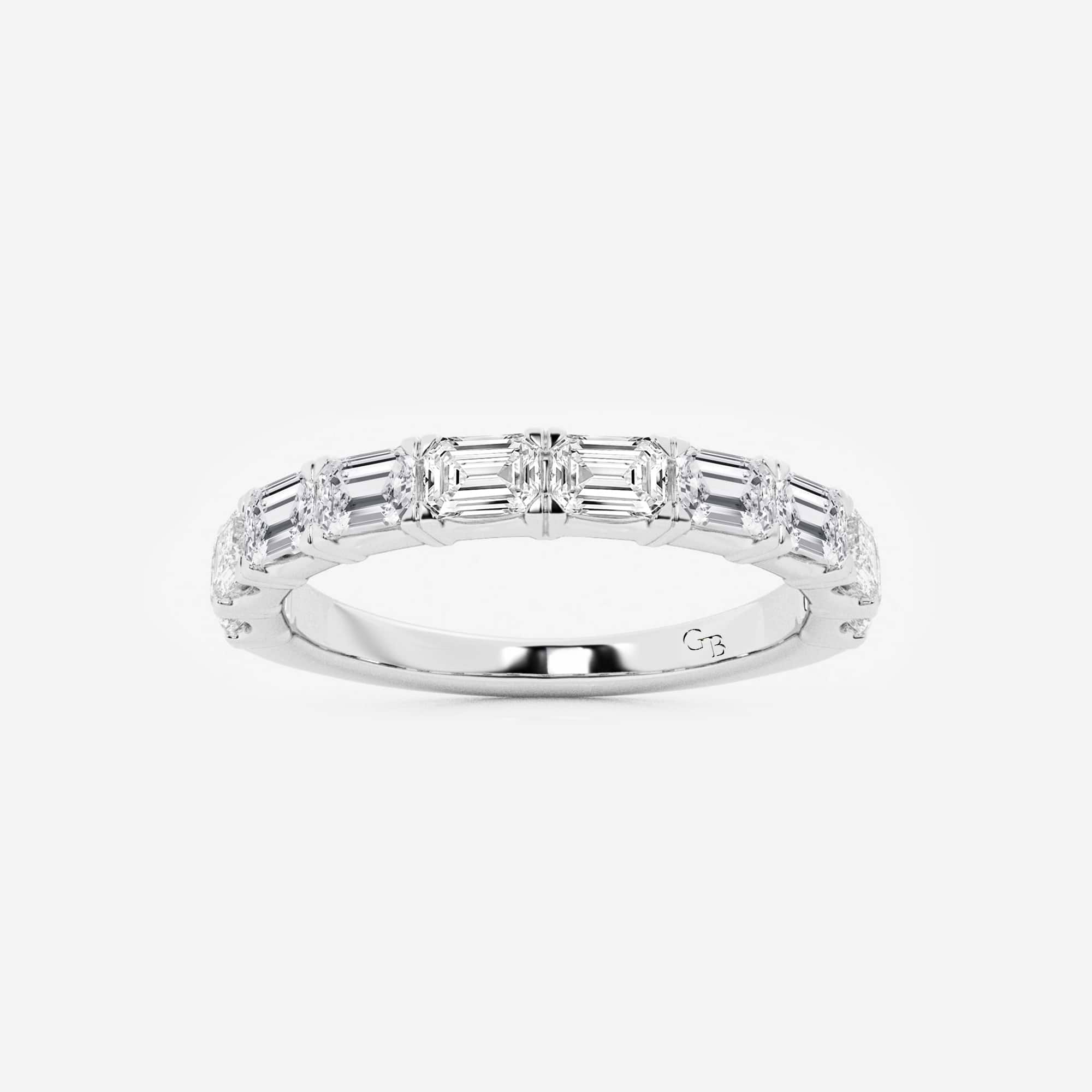 Decora East-West Emerald Lab-Grown Diamond Wedding Band