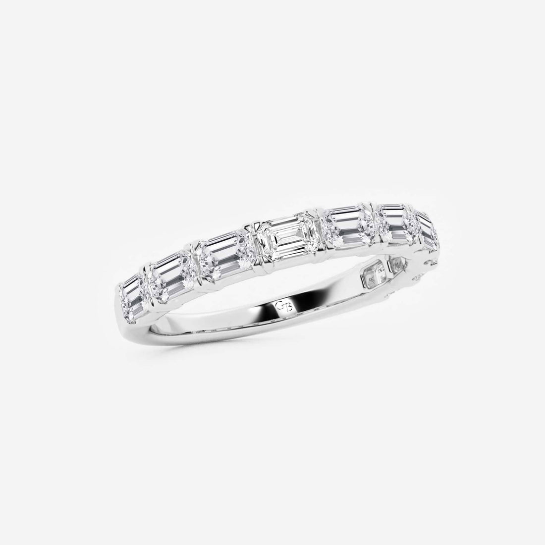 Decora East-West Emerald Lab-Grown Diamond Wedding Band