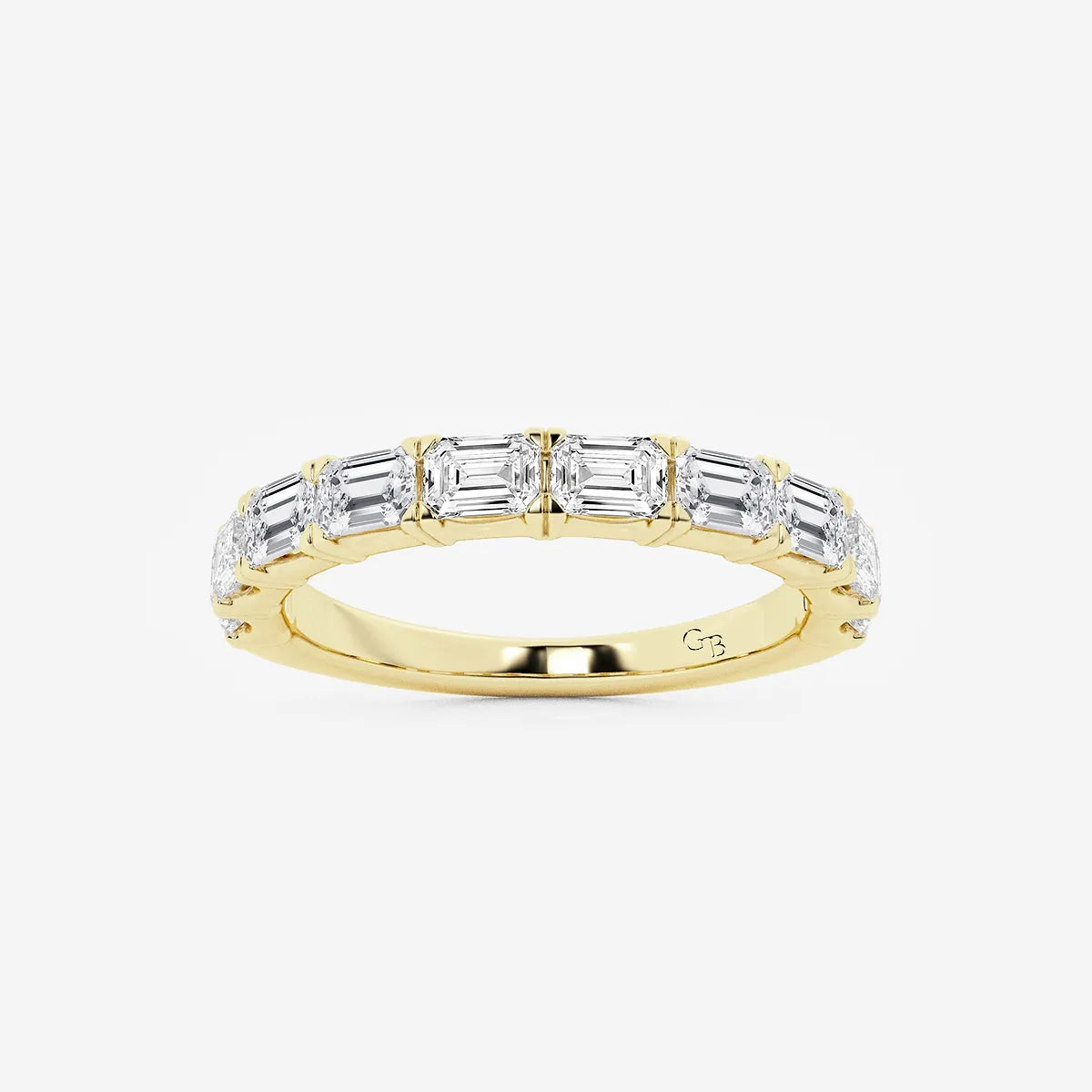 Decora East-West Emerald Lab-Grown Diamond Wedding Band