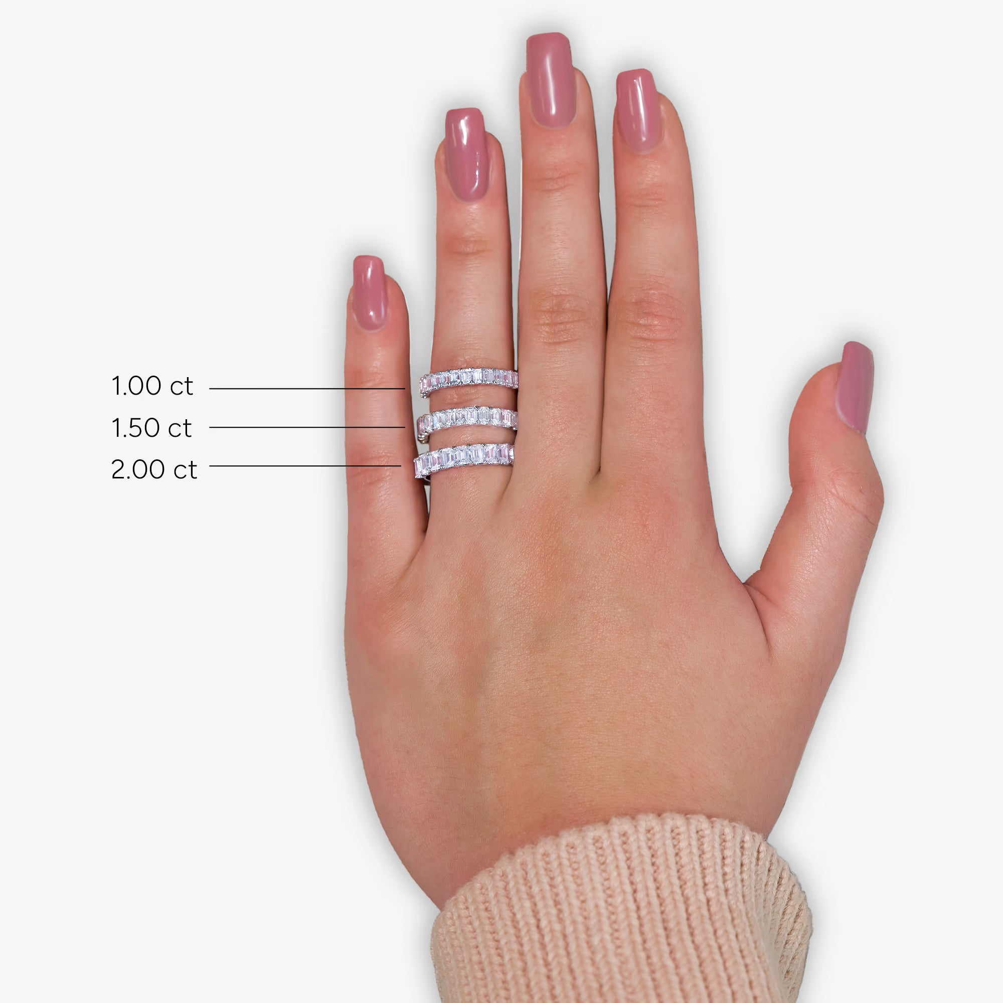 Timeless Emerald Cut Lab Grown Diamond Wedding Band in Solid Gold