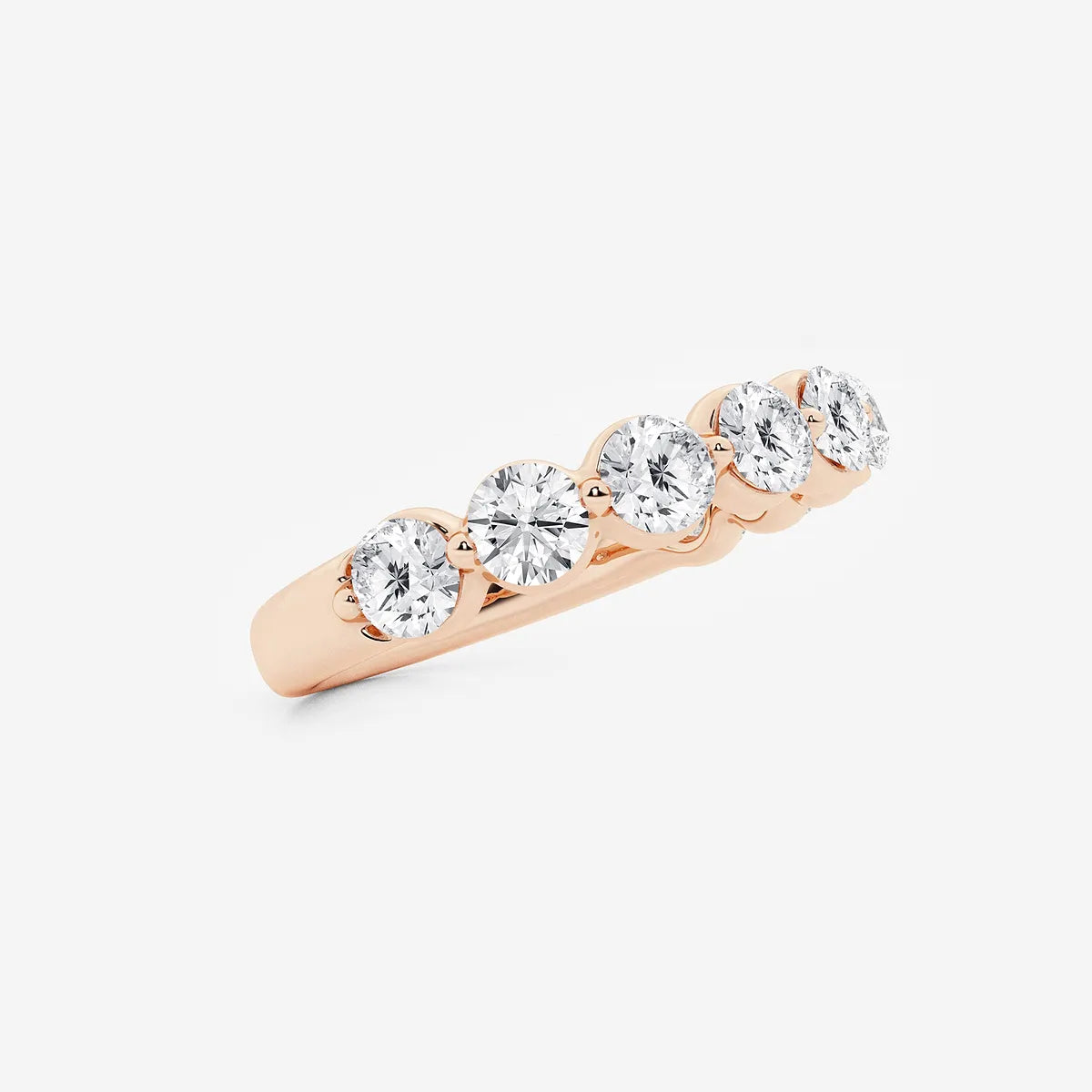 Modern Round Lab Grown Diamond Floating Style Wedding Band in Solid Gold