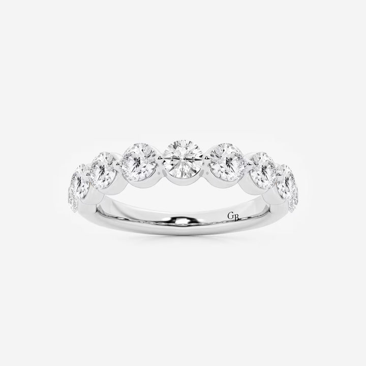 Modern Round Lab Grown Diamond Floating Style Wedding Band in Solid Gold