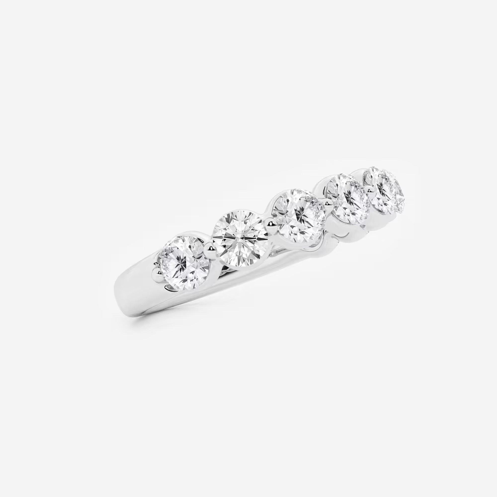 Modern Round Lab Grown Diamond Floating Style Wedding Band in Solid Gold