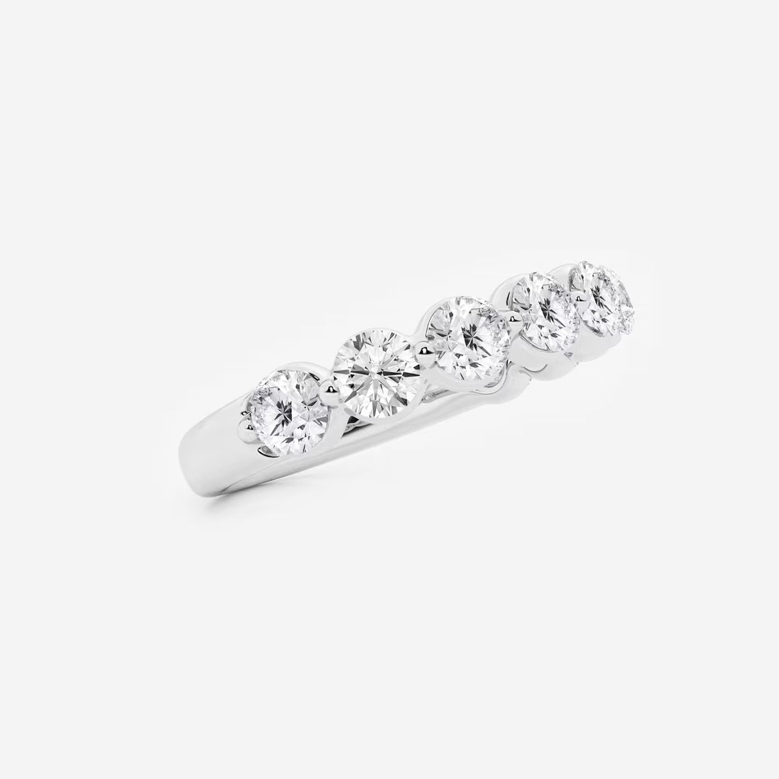 Modern Round Lab Grown Diamond Floating Style Wedding Band in Solid Gold