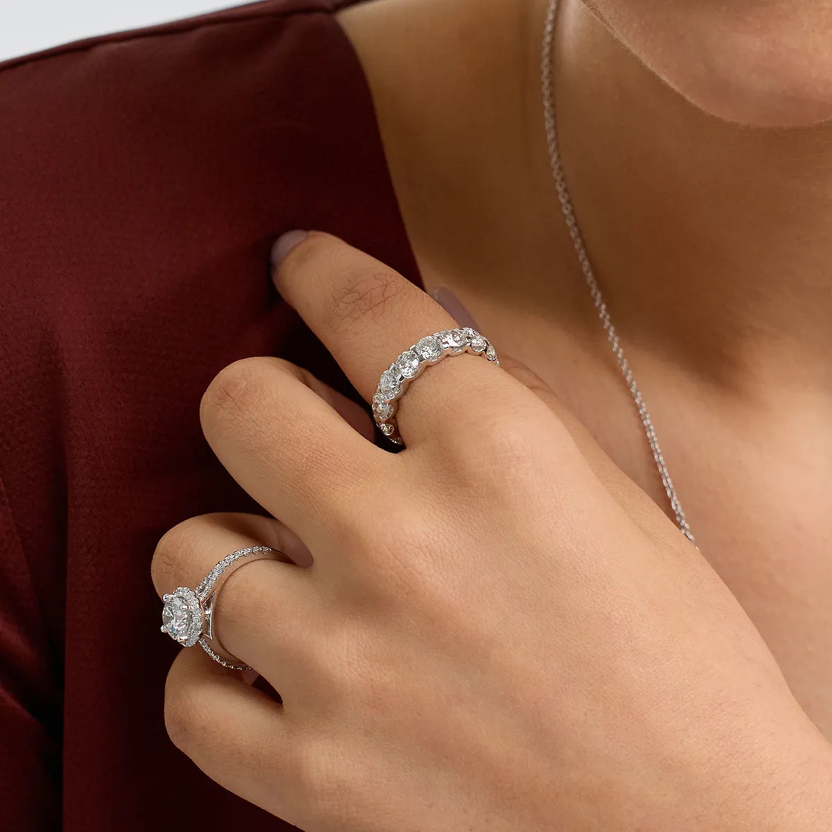 Aurielle U-Shaped Round Lab-Grown Diamond Eternity Band