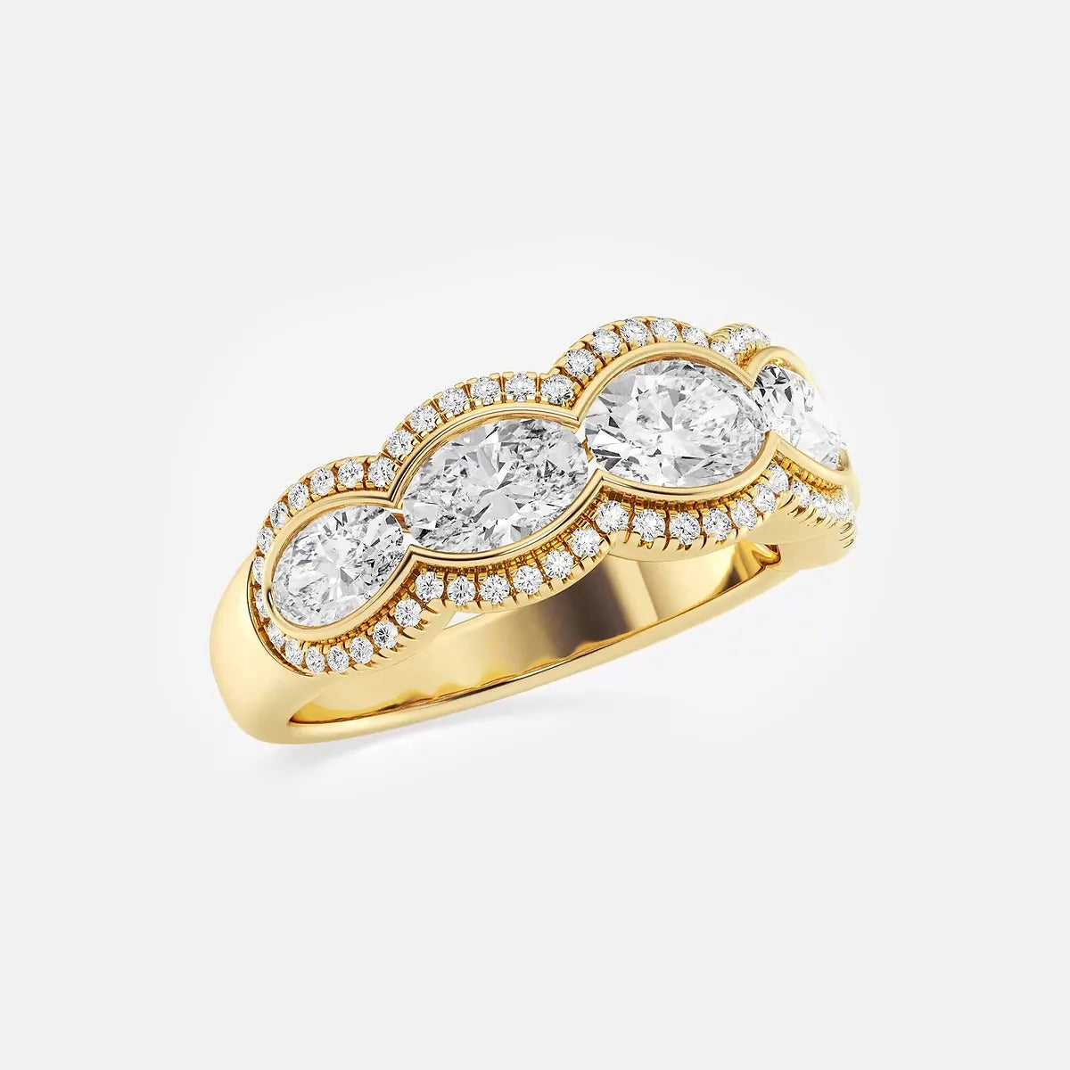 Roséa Oval Lab-Grown Diamond Five-Stone Halo Band