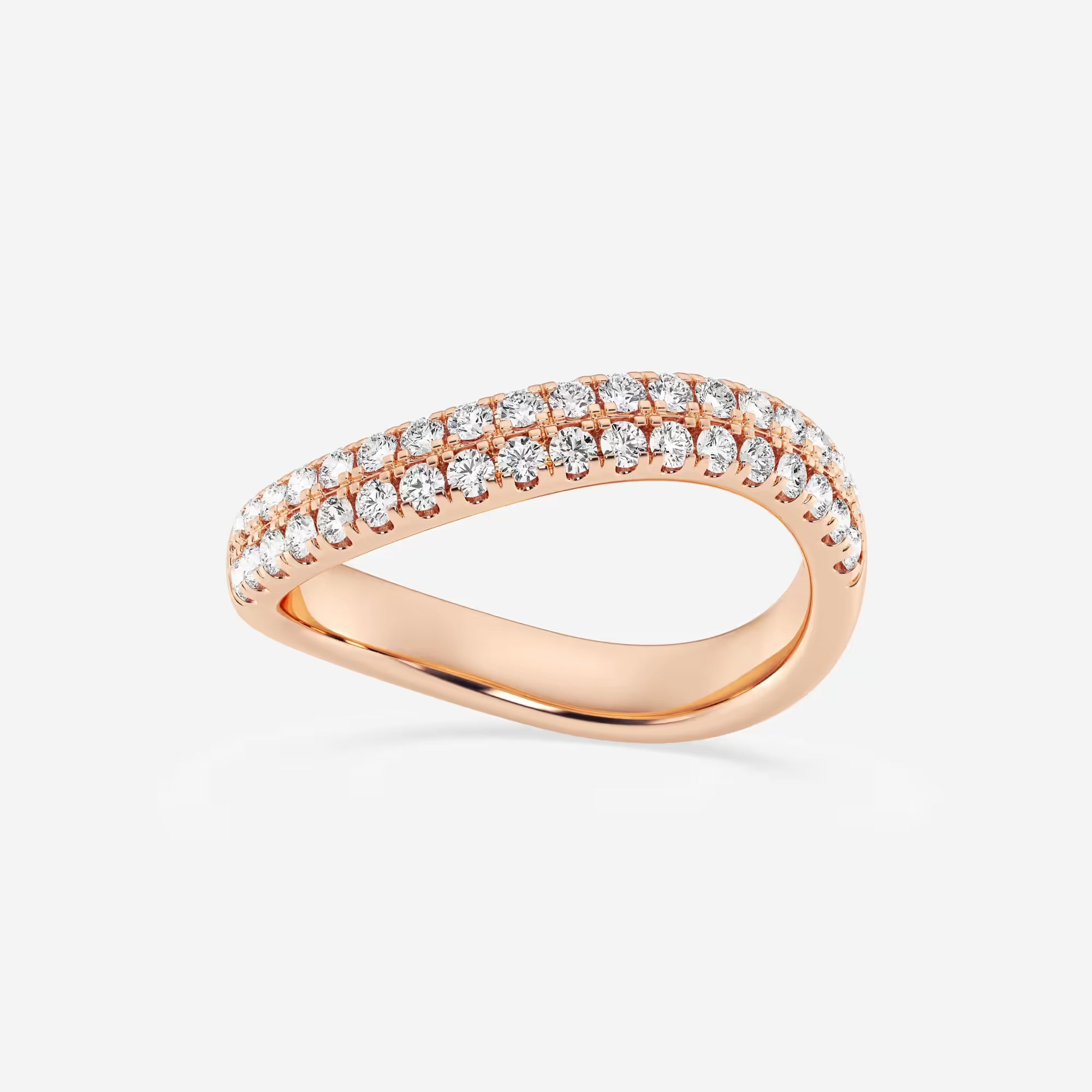 Swirléa Round Lab-Grown Diamond Double Row Stackable Ring