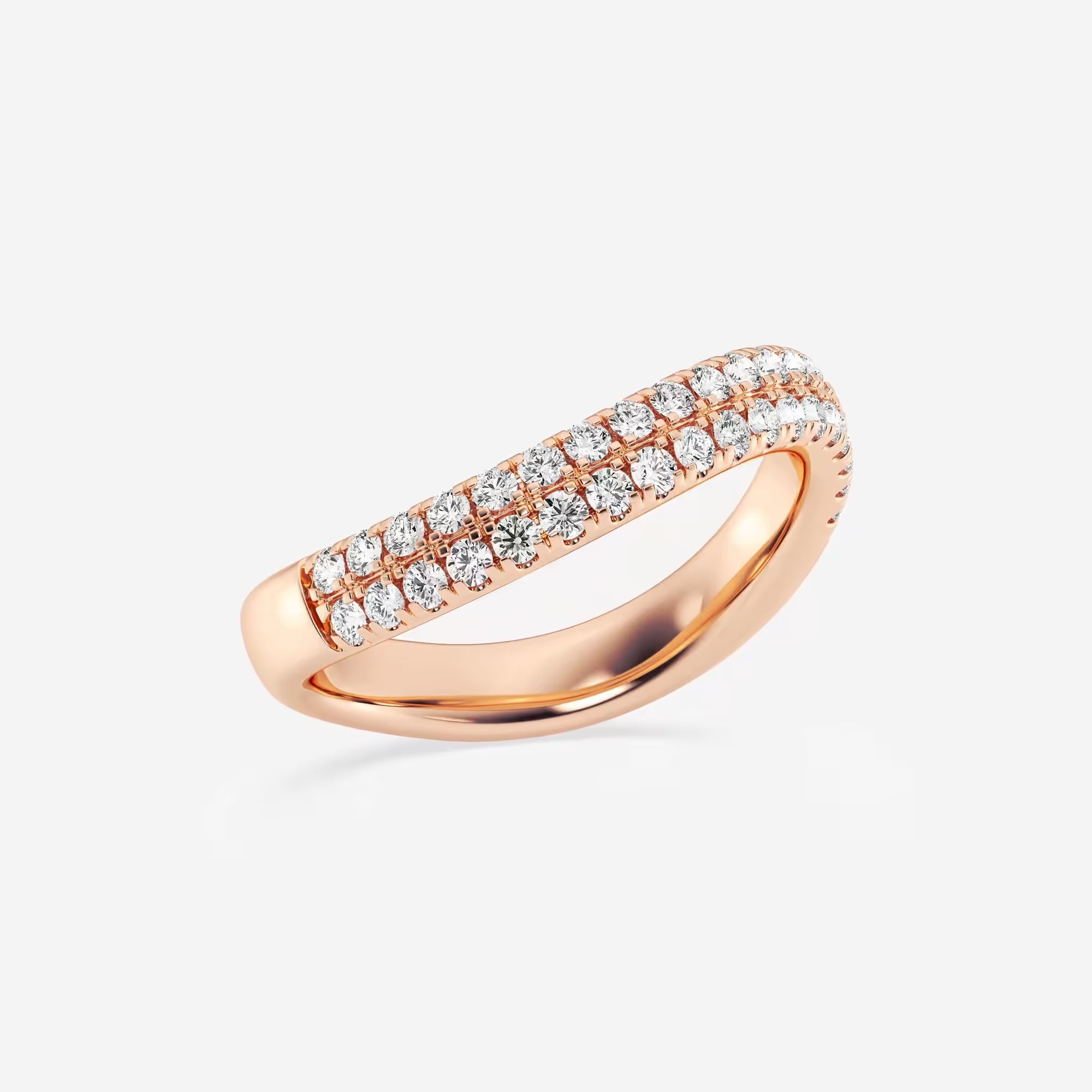 Swirléa Round Lab-Grown Diamond Double Row Stackable Ring