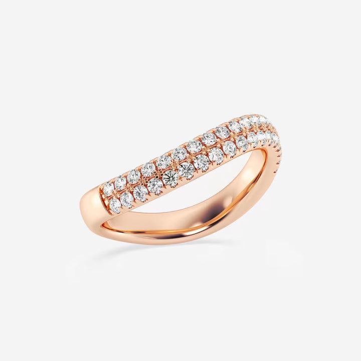 Swirléa Round Lab-Grown Diamond Double Row Stackable Ring