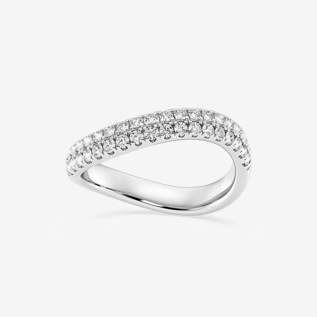 Swirléa Round Lab-Grown Diamond Double Row Stackable Ring