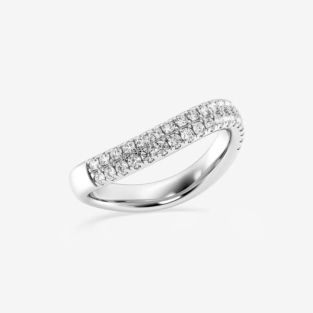 Swirléa Round Lab-Grown Diamond Double Row Stackable Ring