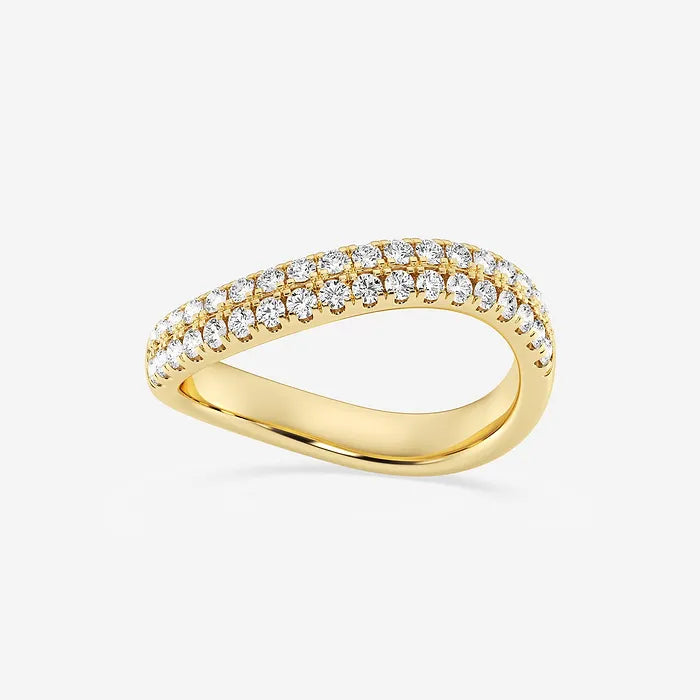 Arcélia Baguette Lab-Grown Diamond Curved Stackable Ring