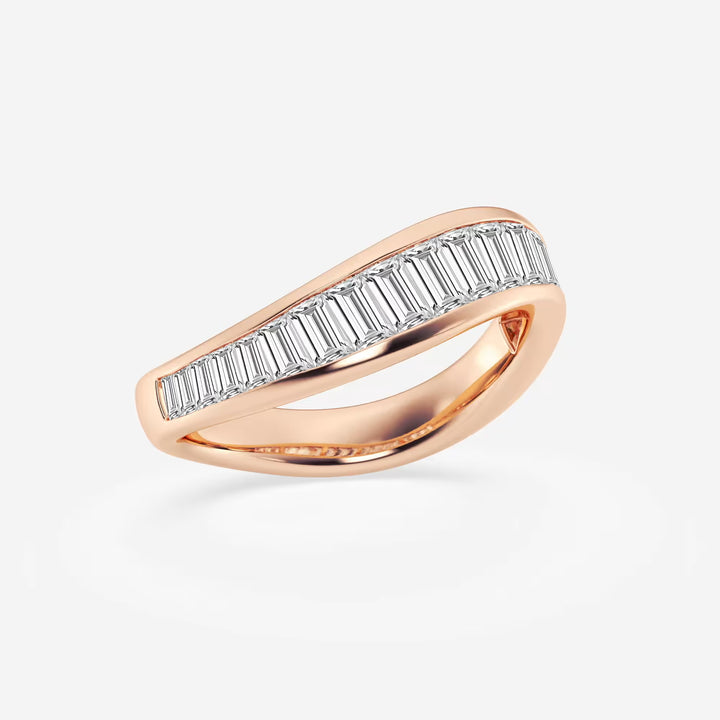 Curvella Baguette Lab-Grown Diamond Curved Stackable Ring