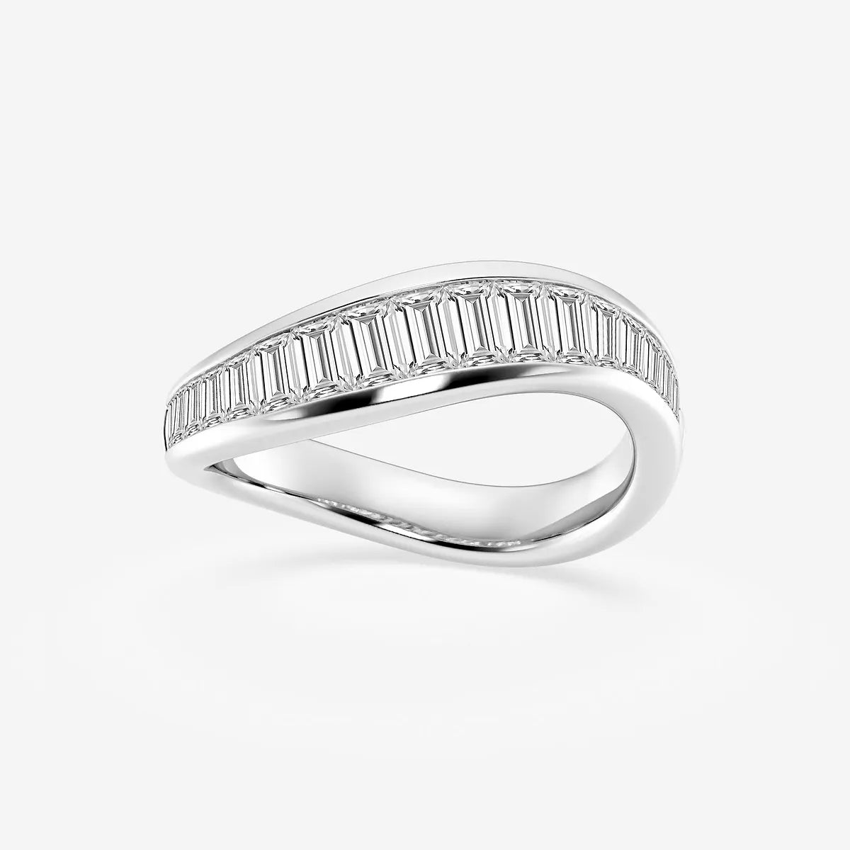 Curvella Baguette Lab-Grown Diamond Curved Stackable Ring