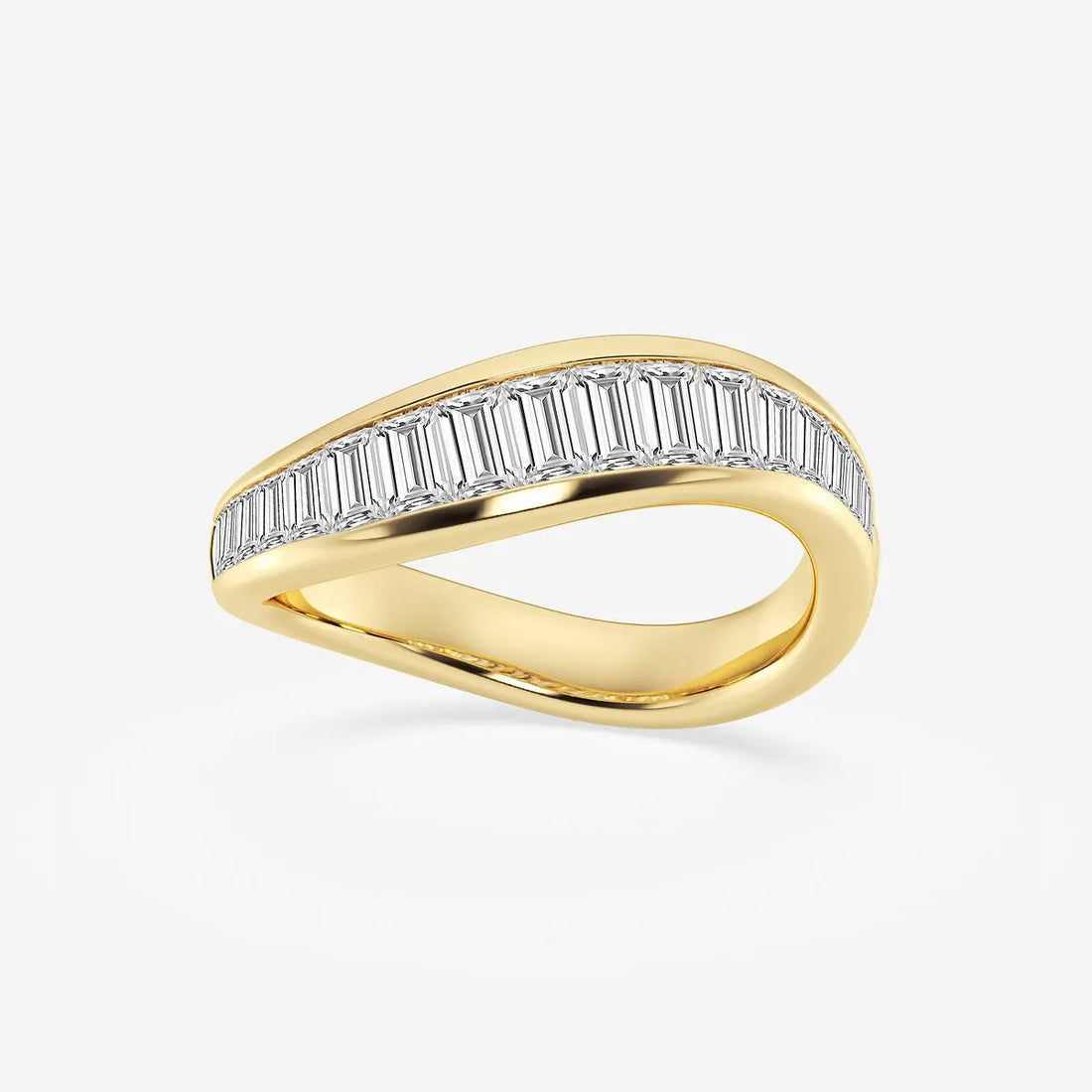 Curvella Baguette Lab-Grown Diamond Curved Stackable Ring