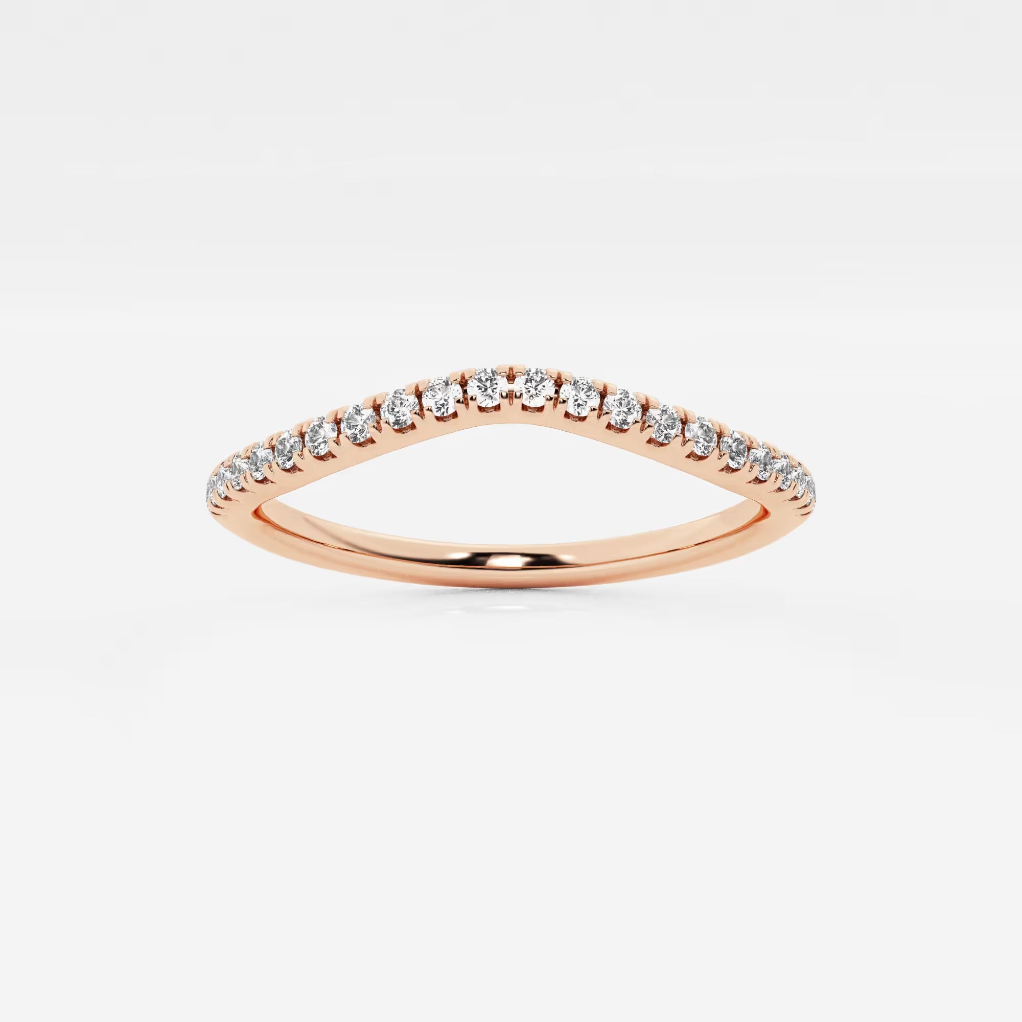 Flowelle Round Lab-Grown Diamond Contour Wedding Band