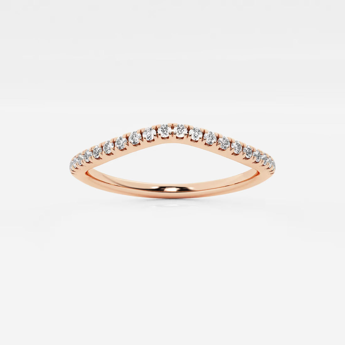 Flowelle Round Lab-Grown Diamond Contour Wedding Band