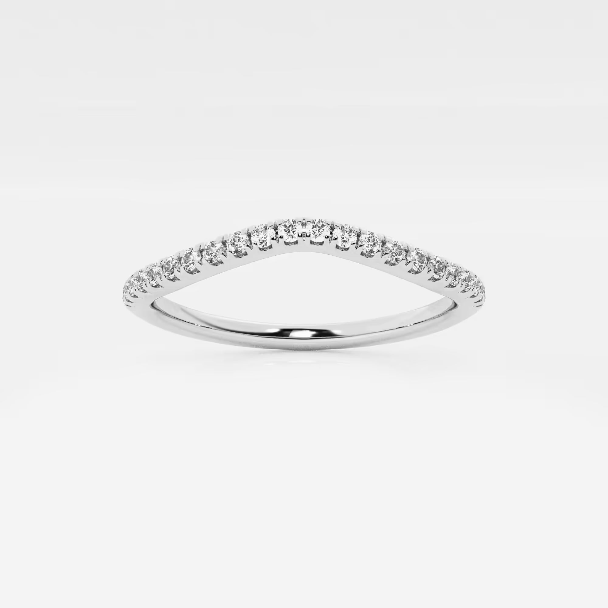 Flowelle Round Lab-Grown Diamond Contour Wedding Band