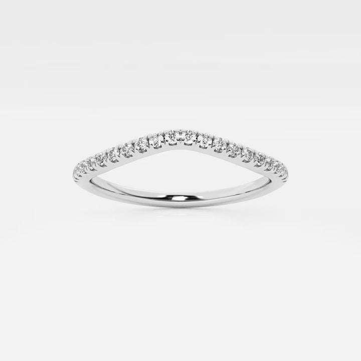 Flowelle Round Lab-Grown Diamond Contour Wedding Band