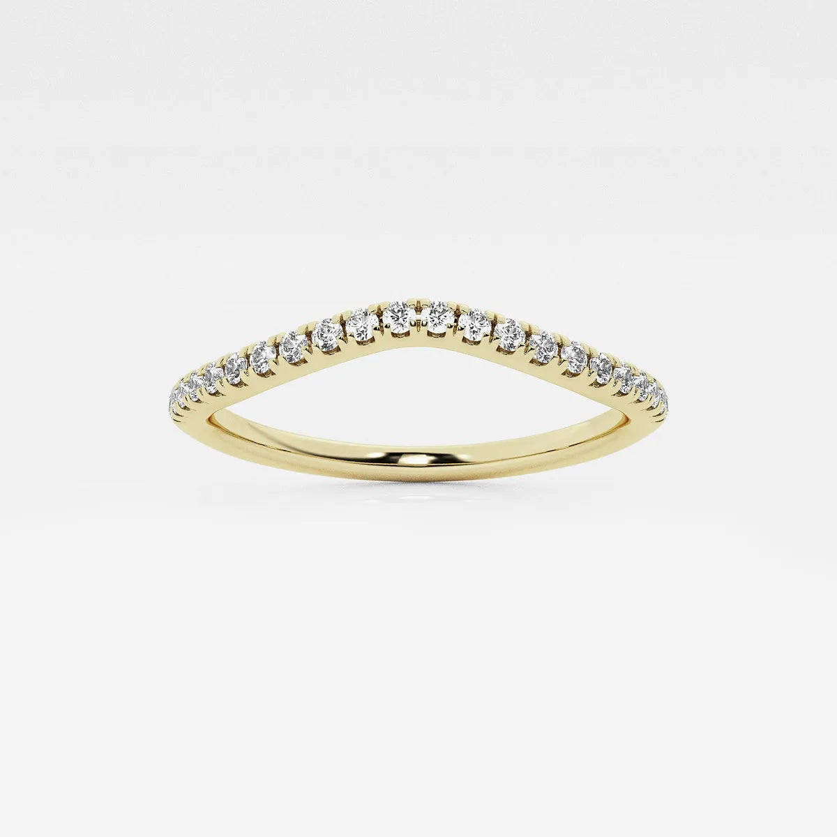 Flowelle Round Lab-Grown Diamond Contour Wedding Band