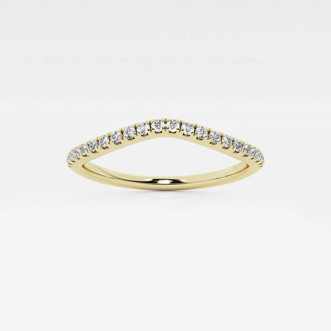 Flowelle Round Lab-Grown Diamond Contour Wedding Band