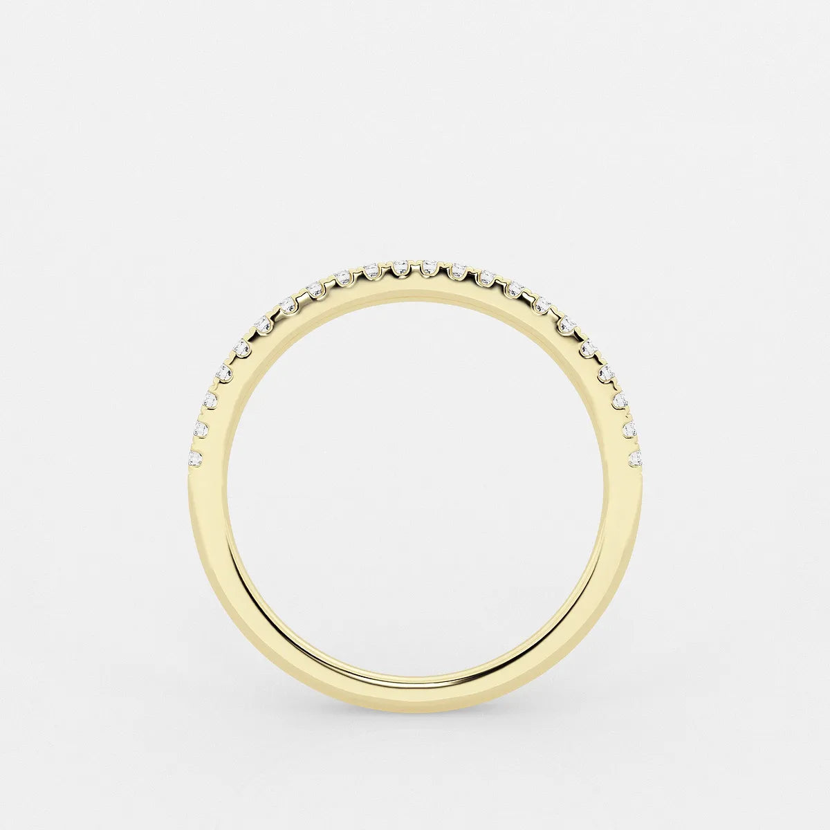 Flowelle Round Lab-Grown Diamond Contour Wedding Band
