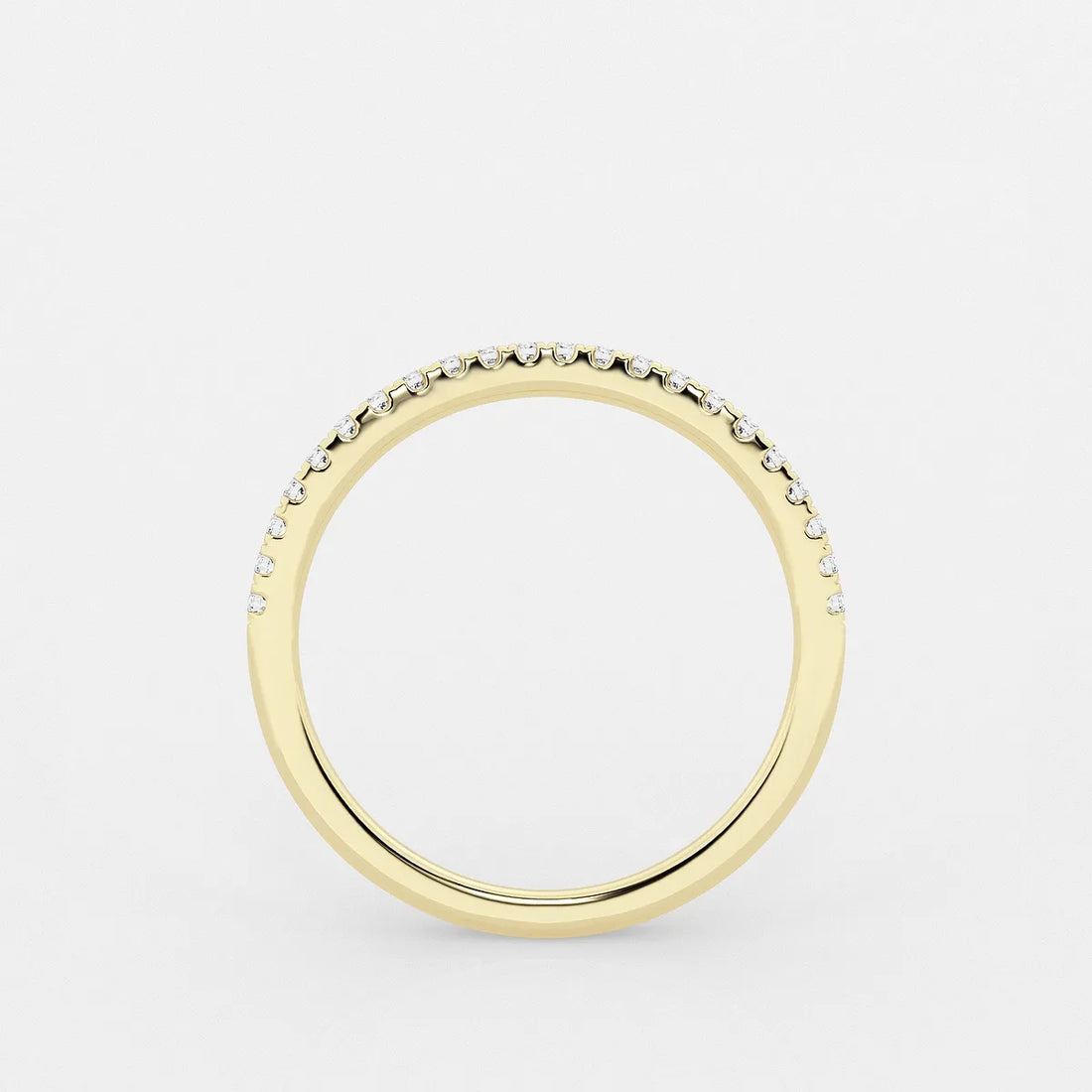 Flowelle Round Lab-Grown Diamond Contour Wedding Band