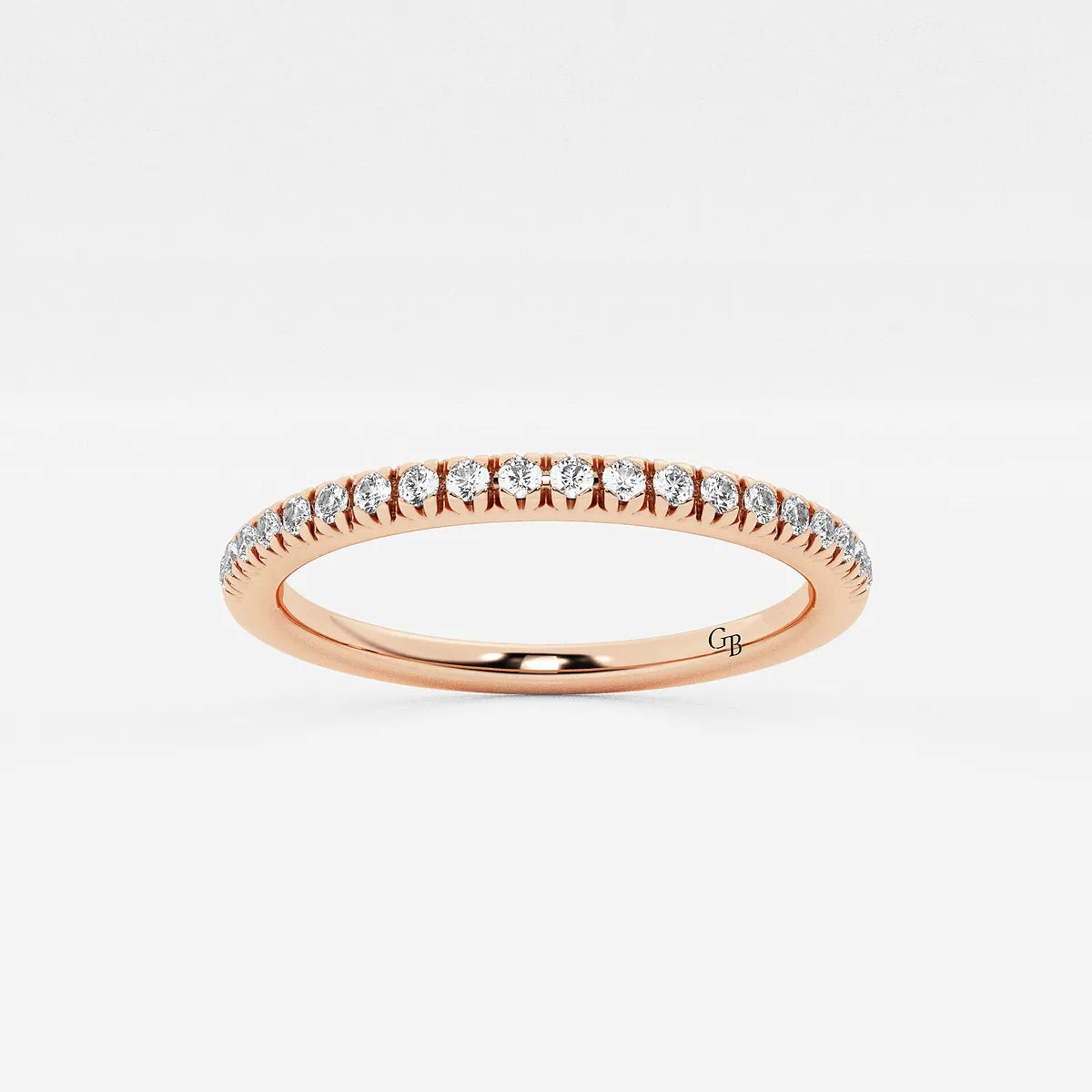 EternaGlow Round Lab-Grown Diamond Pavé Eternity Wedding Band
