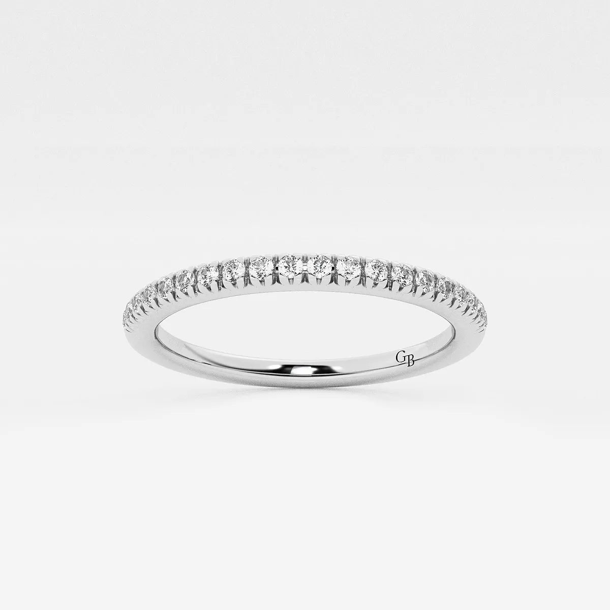 EternaGlow Round Lab-Grown Diamond Pavé Eternity Wedding Band