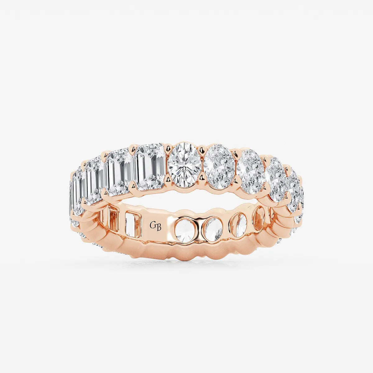 Ovalmera Luxe Emerald & Oval Lab-Grown Diamond Eternity Band