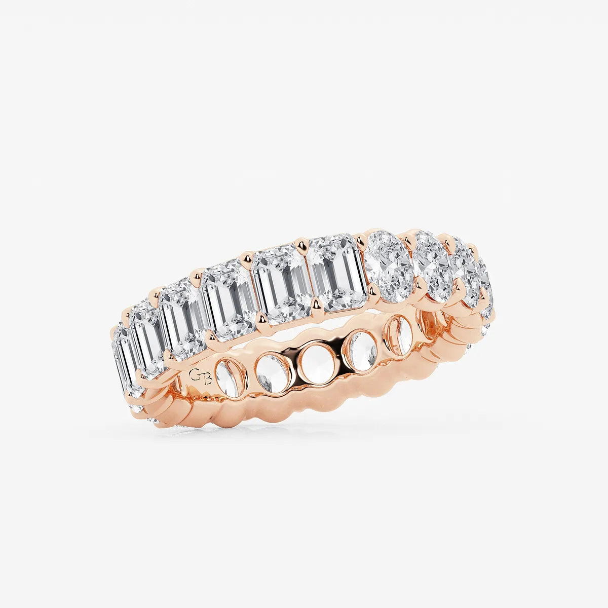 Ovalmera Luxe Emerald & Oval Lab-Grown Diamond Eternity Band