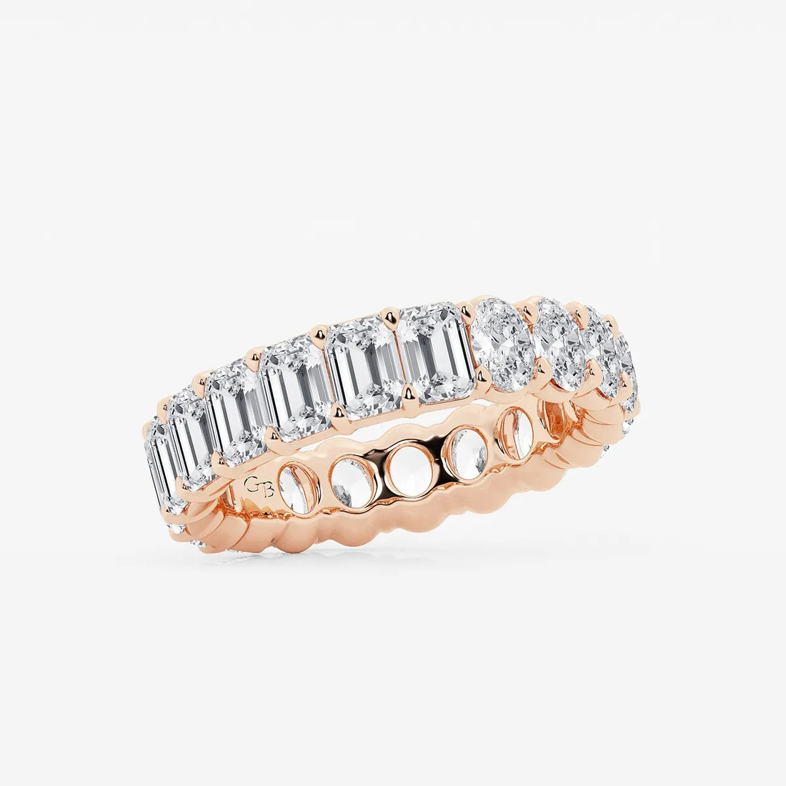 Ovalmera Luxe Emerald & Oval Lab-Grown Diamond Eternity Band