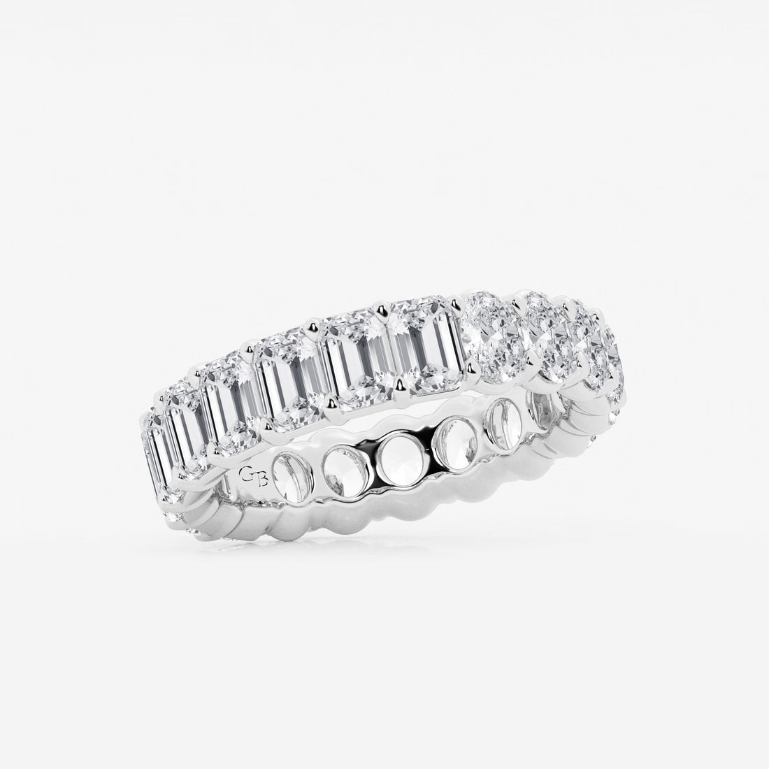 Ovalmera Luxe Emerald & Oval Lab-Grown Diamond Eternity Band