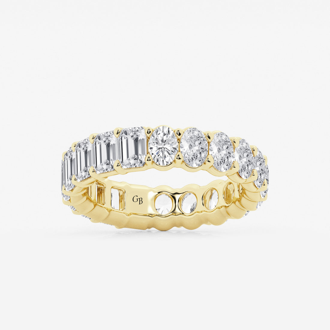 Ovalmera Luxe Emerald & Oval Lab-Grown Diamond Eternity Band