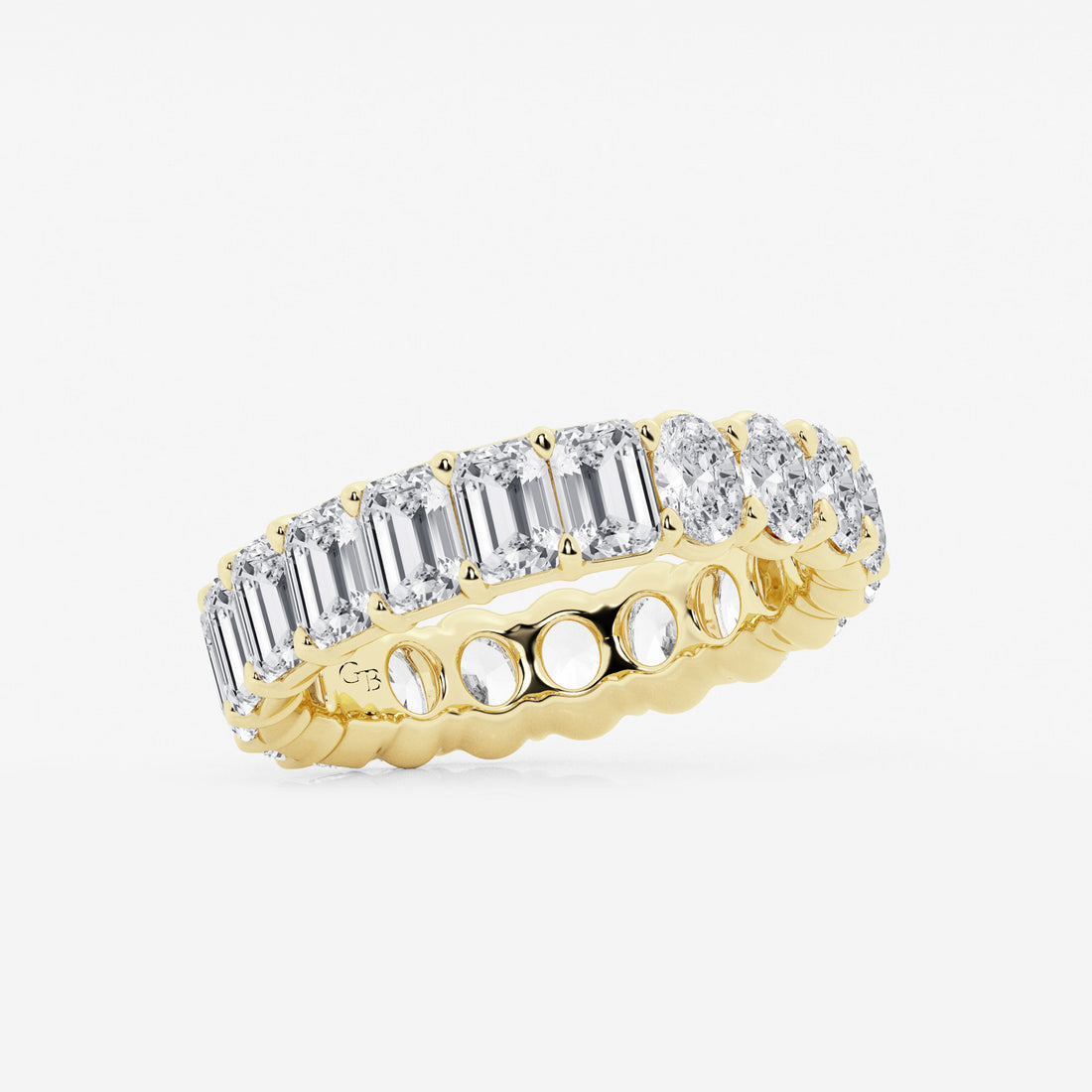 Ovalmera Luxe Emerald & Oval Lab-Grown Diamond Eternity Band