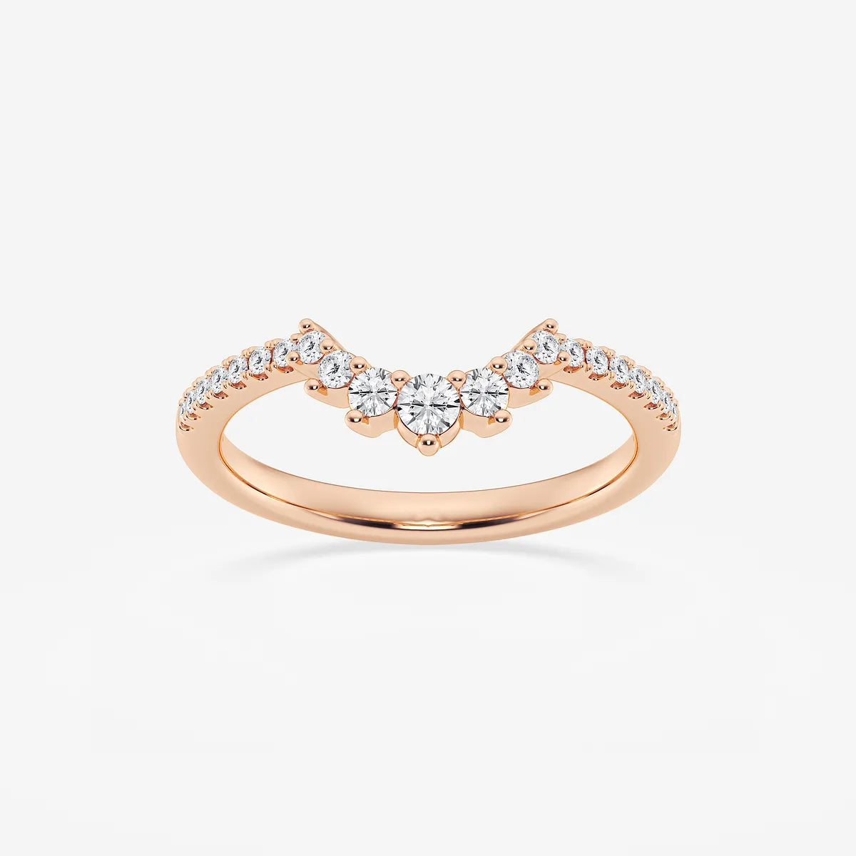 Regalia Crown Round Lab-Grown Diamond Graduated Stackable Band
