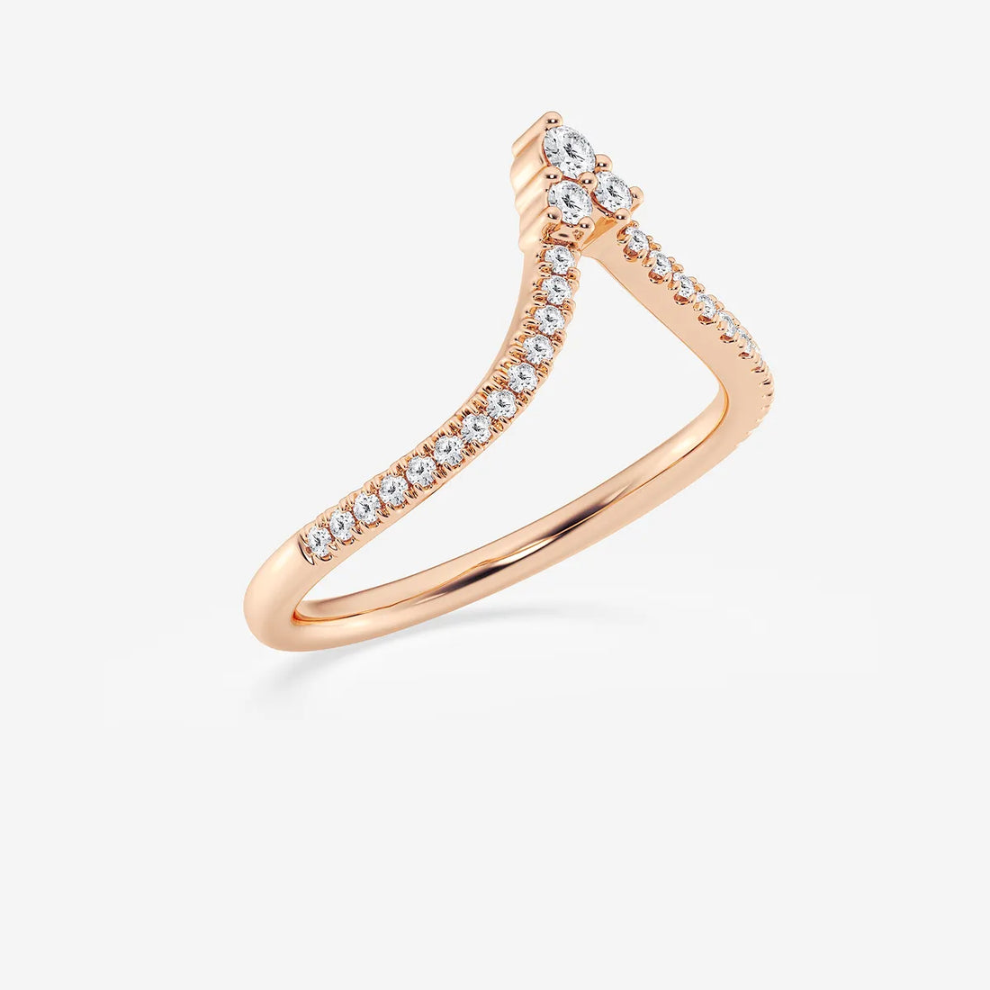 Virelle Point Round Lab-Grown Diamond Chevron Wedding Band