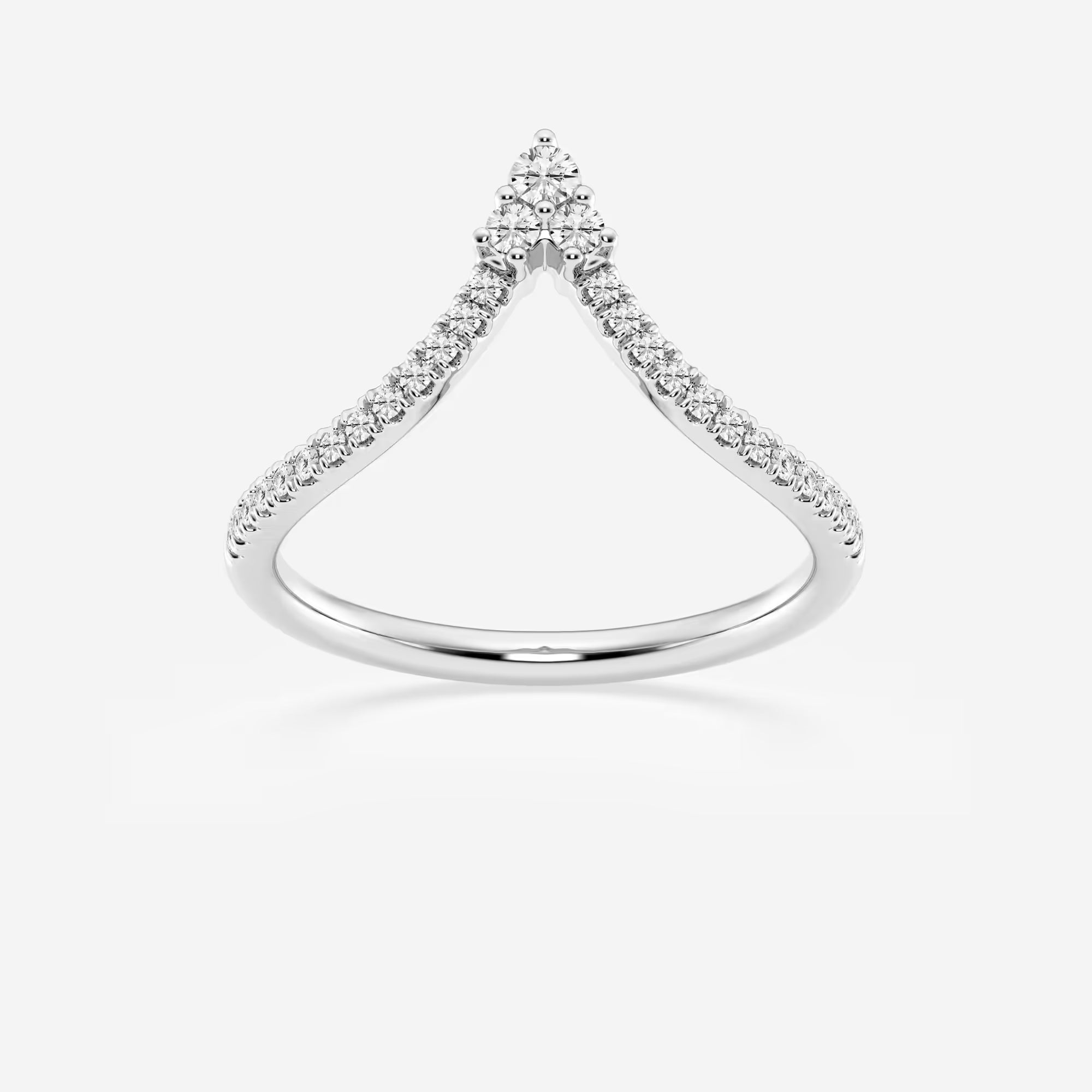 Virelle Point Round Lab-Grown Diamond Chevron Wedding Band