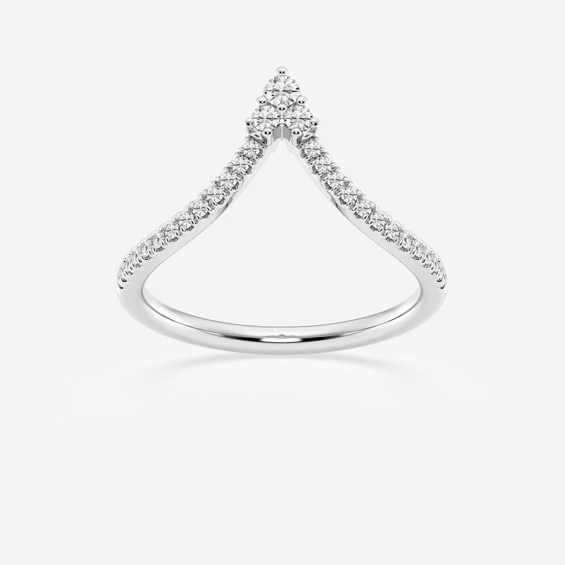 Virelle Point Round Lab-Grown Diamond Chevron Wedding Band