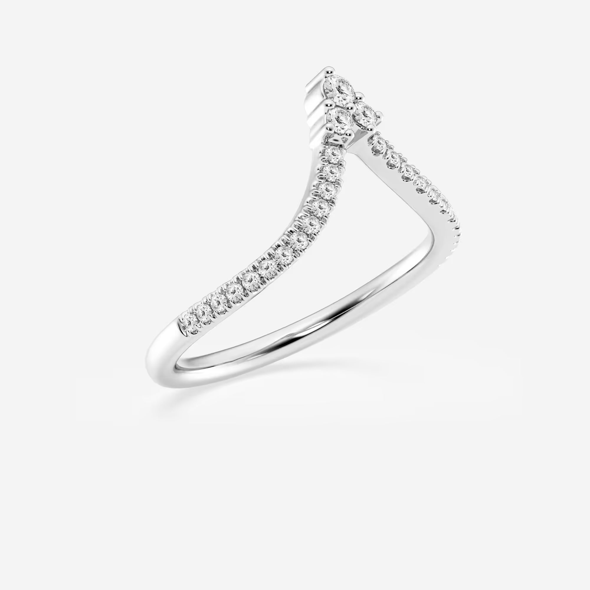 Virelle Point Round Lab-Grown Diamond Chevron Wedding Band