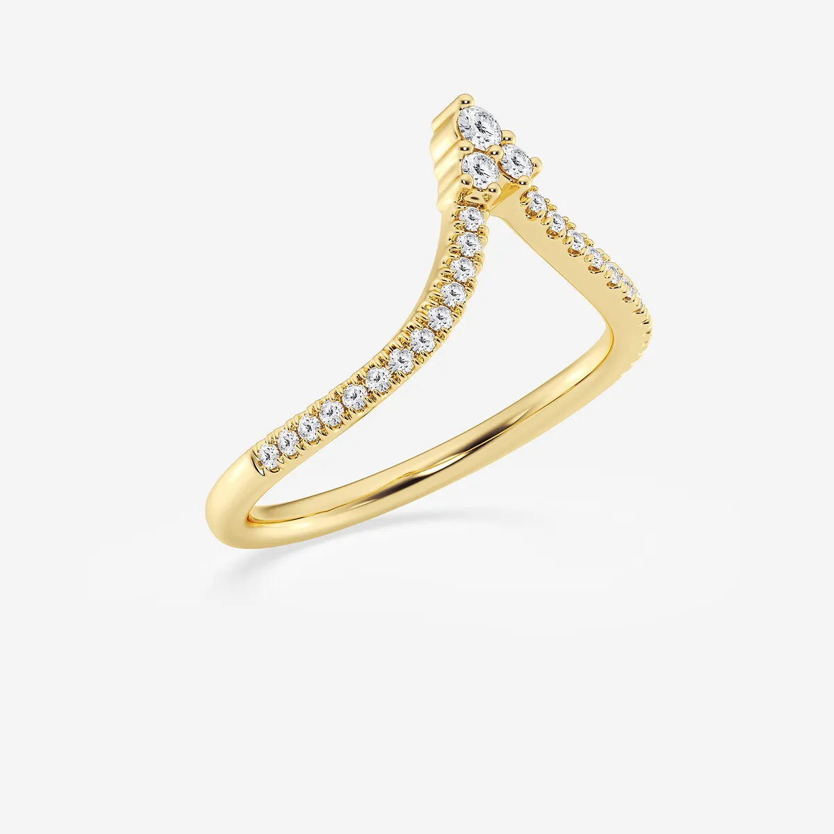 Virelle Point Round Lab-Grown Diamond Chevron Wedding Band