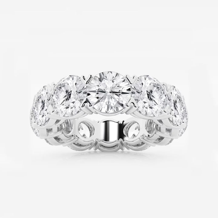 Round Lab Grown Diamond V Prong Eternity Band Ring in Solid Gold