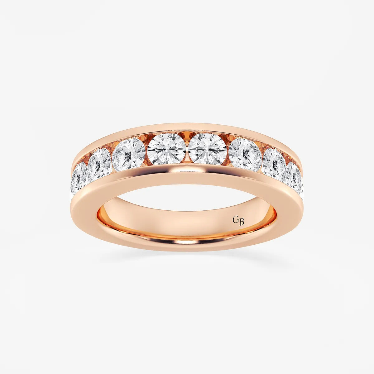 Linea Pure Round Lab-Grown Diamond Channel Wedding Band